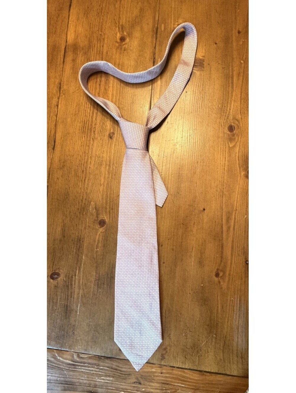 Vintage Polo By Ralph Lauren Tie Pink Circles Silk Hand Made In Italy